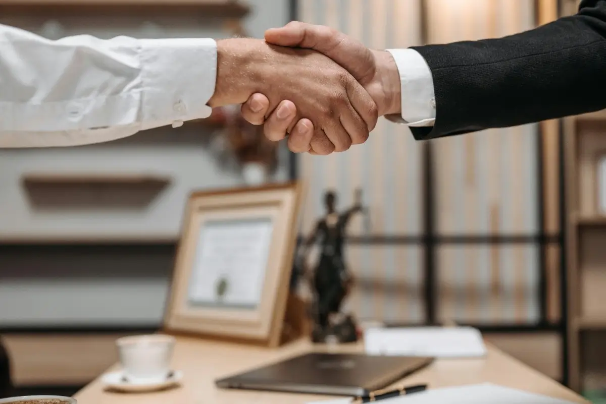 Two men handshaking